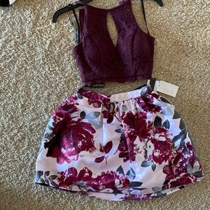 2 piece midriff flora special occasion dress!